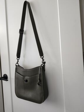 Coach Olive Green Chaise Pebbled Leather Shoulder Bag